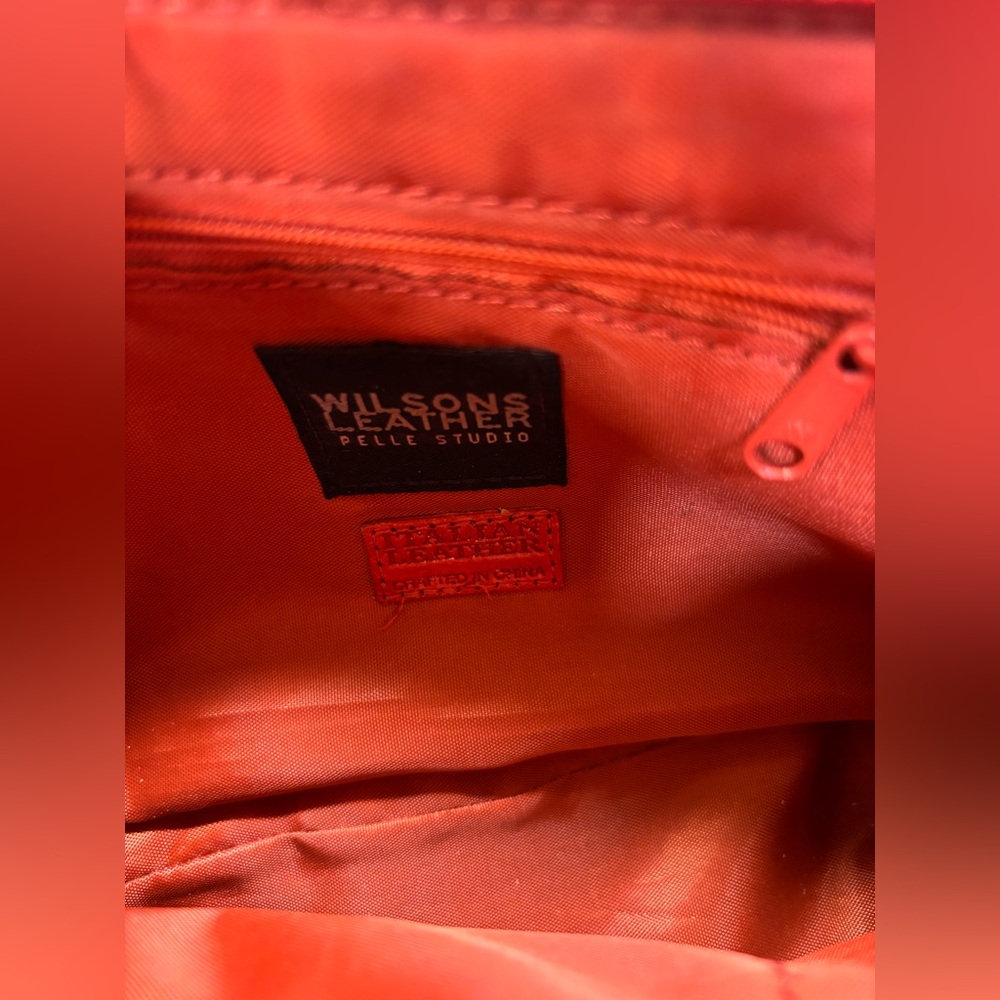 Wilsons Leather Red/Orange Shoulder Bag with Wallet - Picture 5 of 15